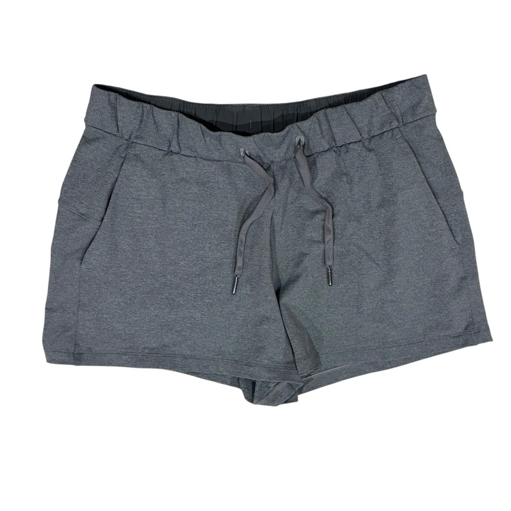Lululemon on the fly tie waist shorts in heathered slate gray size 10 w7aszs
